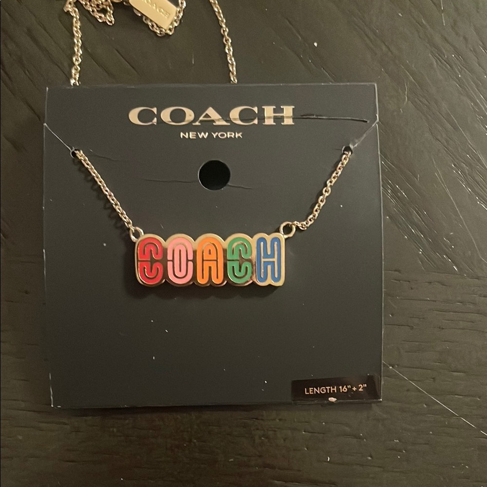 Coach Colorful Logo Pendant Necklace